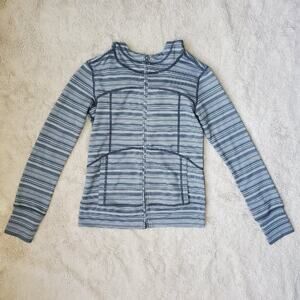 Zella Girls Striped Lightweight Athletic Zip-Up Jacket 5 / 6